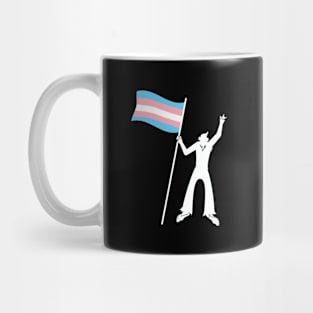 LGBTQ Bigfoot Rock On Progressive Pride Transgender Flag Mug